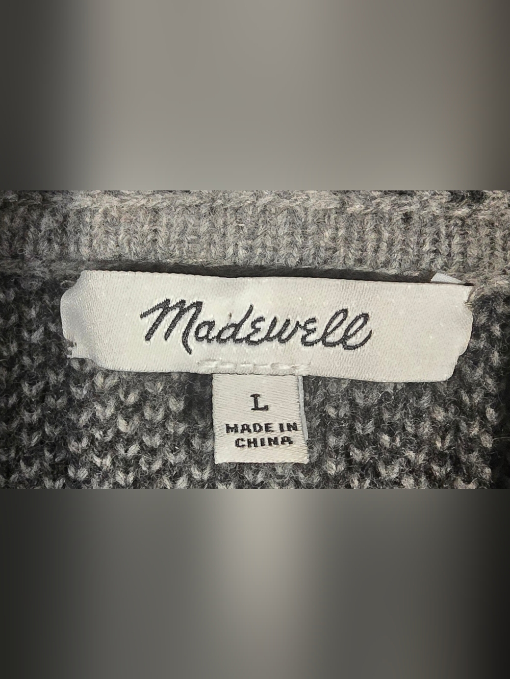 Madewell Herringbone Cropped Sweater Jacket Size Large - Picture 2 of 5